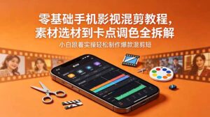 零基础手机影视混剪教程，素材选材到卡点调色全拆解，小白跟着实操轻松制作爆款混剪短片-川川创富网