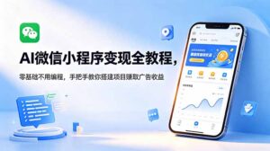 AI微信小程序变现全教程，零基础不用编程，手把手教你搭建项目赚取广告收益-川川创富网