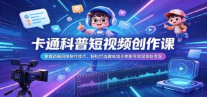 卡通科普短视频创作课：掌握动画风格制作技巧，轻松打造趣味知识类账号实现涨粉变现-川川创富网