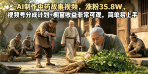 AI制作中药故事视频，涨粉35.8W，视频号分成计划+橱窗收益非常可观，简单易上手-川川创富网