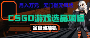 CSGO游戏自动扫货项目，全自动运行，月入1W，无风险，长期稳定可以做【揭秘】-川川创富网
