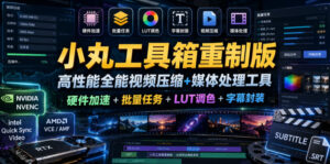 小丸工具箱重制版–高性能全能视频压缩+媒体处理工具｜硬件加速+批量任务+LUT调色+字幕封装-川川创富网