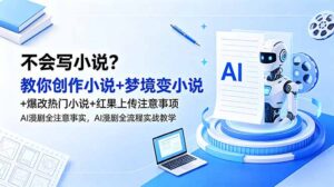 不会写小说？教你创作小说+梦境变小说+爆改热门小说+红果上传注意事项，AI漫剧全流程实战教学-川川创富网