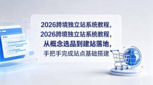 2026跨境独立站系统教程，从概念选品到建站落地，手把手完成站点基础搭建-川川创富网