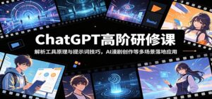 ChatGPT高阶研修课：解析工具原理与提示词技巧，AI漫剧创作等多场景落地应用-川川创富网
