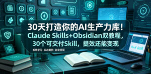 30天打造你的AI生产力库！Claude Skills+Obsidian 双教程，30 个可交付 Skill，提效还能变现-川川创富网