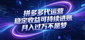 拼多多代运营，小白也能轻松月入过万，真实运营数据可查，全托管代运营-川川创富网