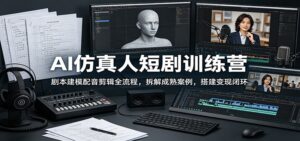 AI仿真人短剧训练营：剧本建模配音剪辑全流程，拆解成熟案例，搭建变现闭环-川川创富网