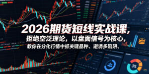 2026期货短线实战课，拒绝空泛理论，以盘面信号为核心，教你在分化行情中抓关键品种、避诱多陷阱-川川创富网