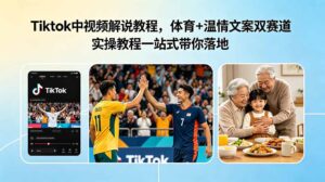 Tiktok中视频解说教程，体育+温情文案双赛道实操教程一站式带你落地-川川创富网