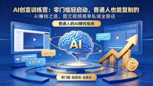 AI创富训练营：零门槛轻启动，普通人也能复制的AI赚钱之道，图文视频商单私域全路径-川川创富网