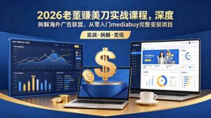 2026老董赚美刀实战课程，深度拆解海外广告联盟，从零入门mediabuy完整变现项目-川川创富网