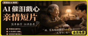 AI催泪戳心亲情短片，零基础AI教程，简单教学仅供参考-川川创富网
