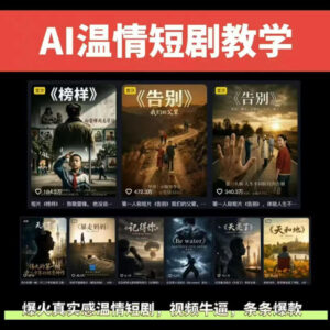 抖音58W粉丝博主的AI温情短剧玩法，条条爆款，伙伴计划+精选独家收益，商单收徒等(更新6月)-川川创富网