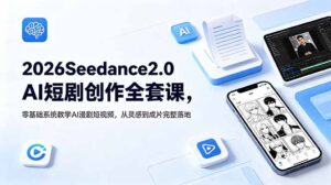 2026Seedance2.0AI短剧创作全套课，零基础系统教学AI漫剧短视频，从灵感到成片完整落地-川川创富网