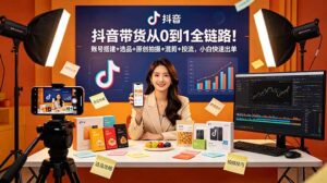抖音带货从0到1全链路！账号搭建+选品+原创拍摄+混剪+投流，小白快速出单-川川创富网