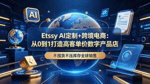 Etsy AI定制+跨境电商：从0到1打造高客单价数字产品店，不囤货不压库存全球销售-川川创富网