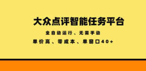 大众点评智能任务平台，全自动运行、无需手动，单价高、零成本、单窗口40+【揭秘】-川川创富网