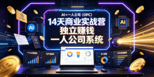 AI×一人公司(OPC)14天商业实战营，用AI帮你搭建一个属于你自己的、能独立賺钱的一人公司系统-川川创富网
