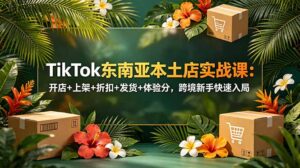 TikTok东南亚本土店实战课：开店+上架+折扣+发货+体验分，跨境新手快速入局-川川创富网