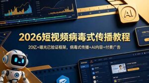 2026短视频病毒式传播教程：20亿+曝光已验证框架，病毒式传播+AI内容+付费广告-川川创富网