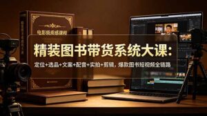 精装图书带货系统大课：定位+选品+文案+配音+实拍+剪辑，爆款图书短视频全链路-川川创富网