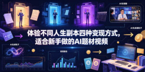 体验不同人生副本四种变现方式，适合新手做的AI题材视频-川川创富网