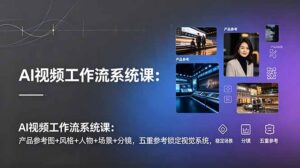 AI视频工作流系统课：产品参考图+风格+人物+场景+分镜，五重参考锁定视觉系统，稳定产出高质量视频-川川创富网