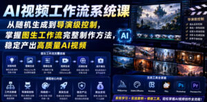 AI视频工作流系统课，从随机生成到导演级控制，掌握图生工作流完整制作方法，稳定产出高质量AI视频-川川创富网