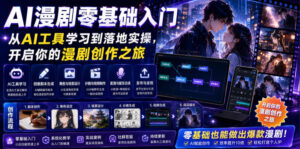 AI漫剧零基础入门，从AI工具学习到落地实操，开启你的漫剧创作之旅-川川创富网