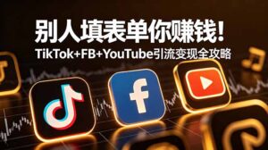 别人填表单你赚钱！TikTok+FB+YouTube 引流变现全攻略【原创双语字幕】-川川创富网