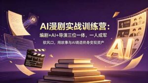 AI漫剧实战训练营：编剧+AI+导演三位一体，一人成军 驭风口，用故事与AI铸造终身变现资产-川川创富网