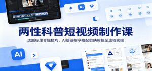 两性科普短视频制作课：选题标注合规技巧，AI绘图指令搭配剪映剪辑全流程实操-川川创富网