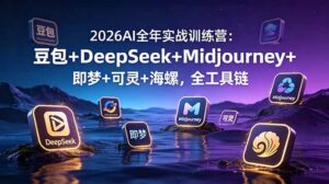 2026AI全年实战训练营：豆包+DeepSeek+Midjourney+即梦+可灵+海螺，全工具链-川川创富网