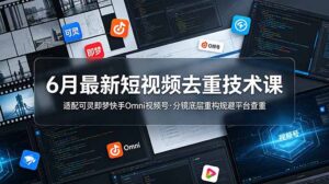 6月最新短视频去重技术课，适配可灵即梦快手Omni视频号，分镜底层重构规避平台查重-川川创富网