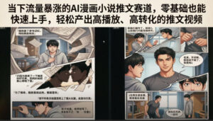 当下流量暴涨的AI漫画小说推文赛道，零基础也能快速上手，轻松产出高播放、高转化的推文视频-川川创富网