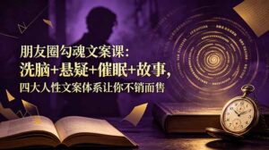 朋友圈勾魂文案课：洗脑+悬疑+催眠+故事，四大人性文案体系让你不销而售-川川创富网