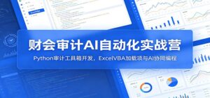 财会审计AI自动化实战营：Python审计工具箱开发，ExcelVBA加载项与AI协同编程-川川创富网