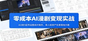 零成本AI漫剧变现实战:从0到1起号运营成片制作,单人轻资产生意落地方案-川川创富网