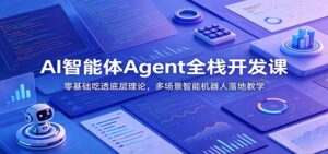 AI智能体Agent全栈开发课:零基础吃透底层理论,多场景智能机器人落地教学-川川创富网