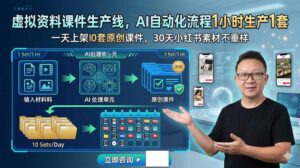 虚拟资料课件生产线,AI自动化流程1小时生产1套,一天上架10套原创课件,30天小红书素材不重样-川川创富网