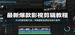 最新爆款影视剪辑教程：大V内部实操干货，字幕模板音频优化成片教学-川川创富网