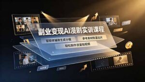 副业变现AI漫剧实训课程，智能体辅助生成分镜，参考素材批量出片，轻松制作流量短视频-川川创富网