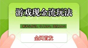 游戏现金流玩法,个人2w+,团队10w+,自己做老板-川川创富网