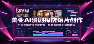 美业AI漫剧探店短片创作：分层生图对话生成教学，视频合成优化实操教程-川川创富网