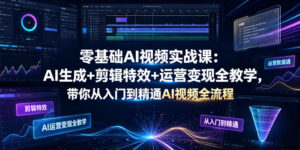 零基础AI视频实战课:AI生成+剪辑特效+运营变现全教学,带你从入门到精通AI视频全流程-川川创富网