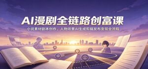 AI漫剧全链路创富课:小说素材剧本创作,人物场景AI生成剪辑发布变现全流程-川川创富网