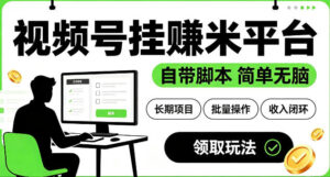 最新视频号挂G賺米平台，自带脚本，长期能做，简单无脑【揭秘】-川川创富网