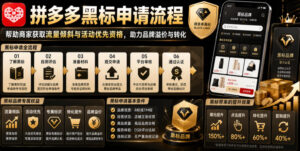 拼多多黑标申请流程,帮助商家获取流量倾斜与活动优先资格,助力品牌溢价与转化-川川创富网