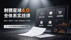 刺猬星球4.0全体系实战课，覆盖提示词工程、电商设计、AI视频特效与新媒体运营，一站式掌握AIGC商业核心技能-川川创富网